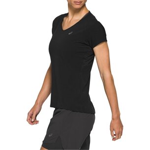 Asics V Neck Short Sleeve Running T Shirt Womens
