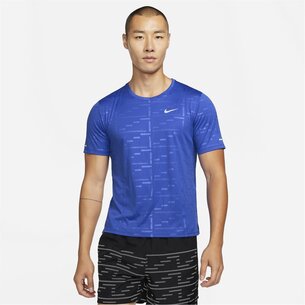 Nike Dri FIT UV Run Division Miler Mens Embossed Short Sleeve Running Top