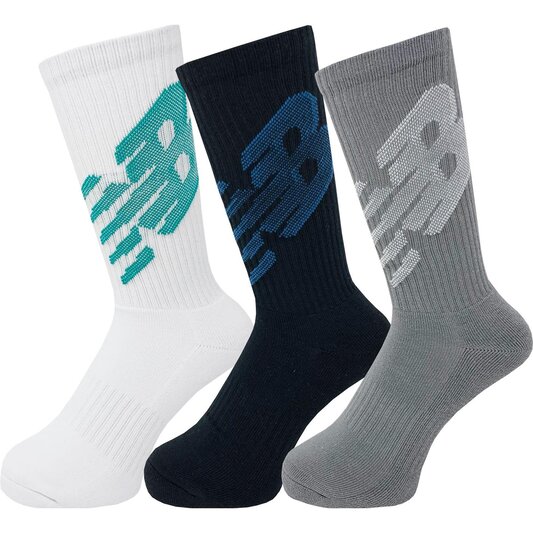 New Balance Balance 3 Pack of Logo Crew Socks