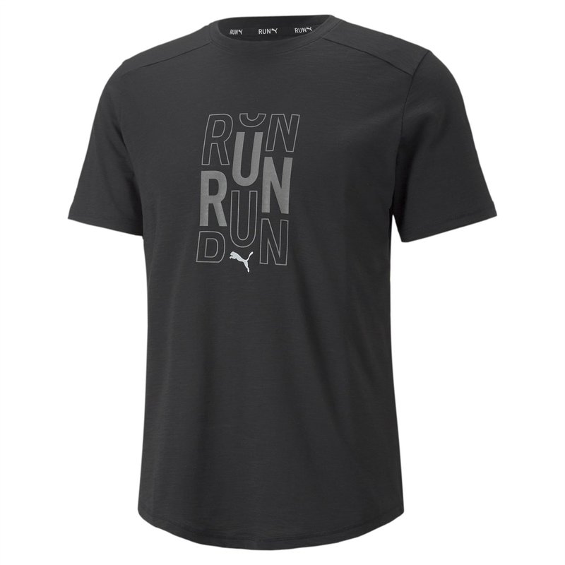 Puma Run Logo Short Sleeve T Shirt Mens